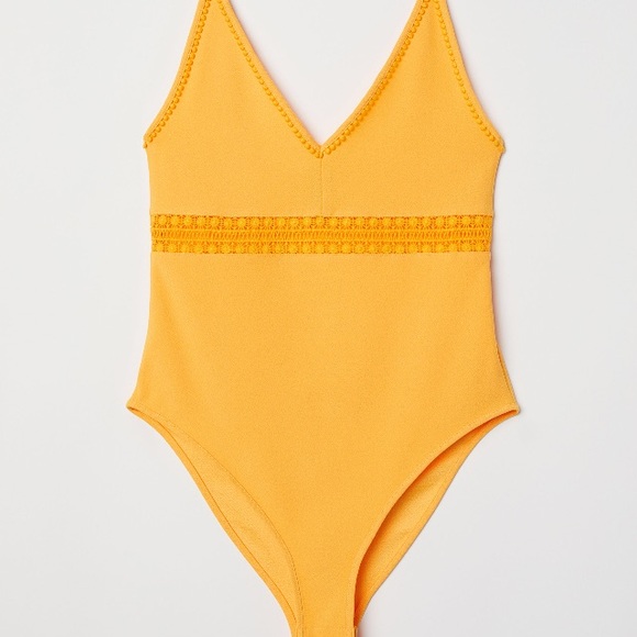H&M Other - Yellow Bodysuit with lace details